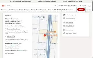 Walgreens of Grandview website