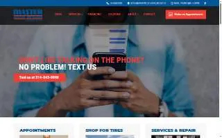 Master Auto Repair of Webster Groves website