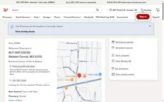 Walgreens Pharmacy of Webster Groves website