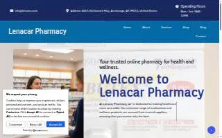 Lenacar Pharmacy website