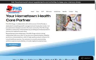 PHD Pharmacy & Medical Supplies website
