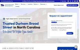 Lane & Associates Family Dentistry - Durham Broad Street website
