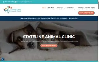 Stateline Animal Clinic website