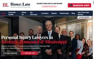Howe.Law Injury & Accident Lawyers of Hattiesburg website