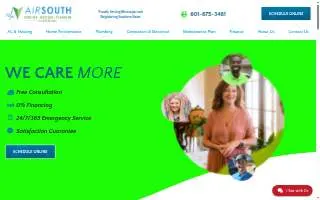 AirSouth Cooling and Heating website