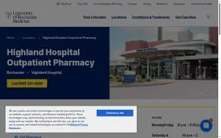 University of Rochester Medicine Pharmacy – Highland Hospital Outpatient Pharmacy website
