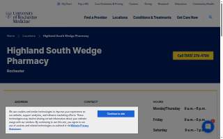 University of Rochester Medicine – Highland South Wedge Pharmacy