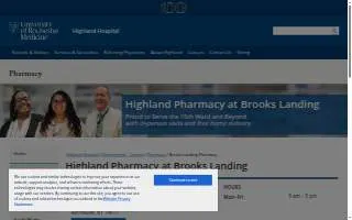 University of Rochester Medicine Pharmacy – Brooks Landing Pharmacy website