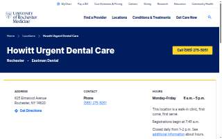University of Rochester Medicine Eastman Dental – Howitt Urgent Dental Care