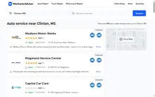 Robinson Auto Repair of Clinton website