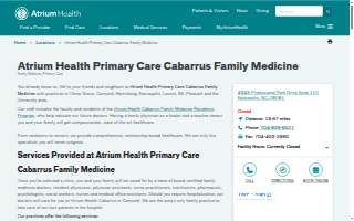 Atrium Health Primary Care Cabarrus Family Medicine of Kannapolis