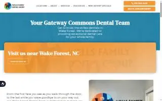 Wells Family Dental Group - Gateway Commons website