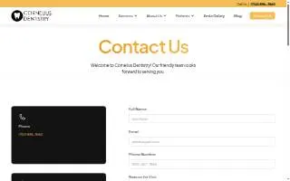 Cornelius Dentistry website