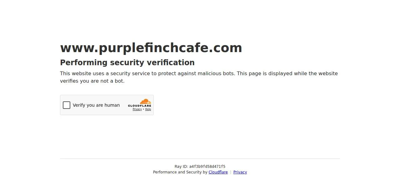 Purple Finch Cafe website