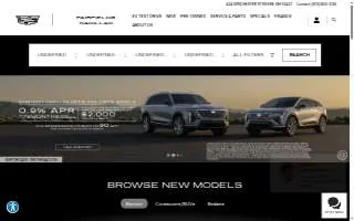 Fairfield Cadillac website