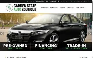 Garden State Auto Boutique website