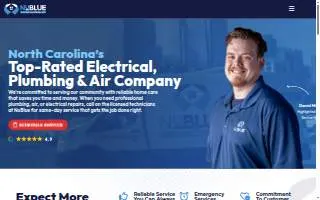 NuBlue Electric, Plumbing and Air of Huntersville website