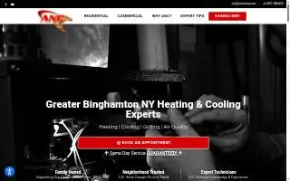 ANC Heating & Air Conditioning of Binghamton website