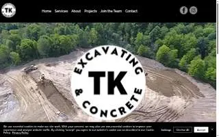 TK Excavating & Concrete website