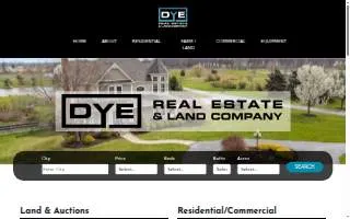 Dye Real Estate and Land Company website