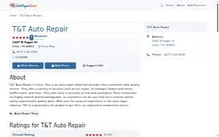 T&T Auto Repair website