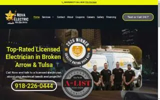 NOVA Electrical Services of Broken Arrow website