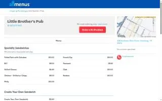 Little Brothers Pub website