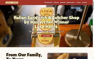 Luca and Sons - Sandwich and Butcher Shop website