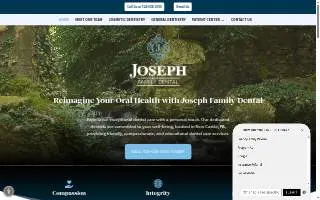 Joseph Family Dental website