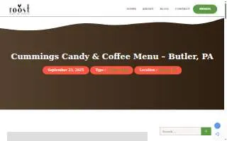 Cummings Candy & Coffee website