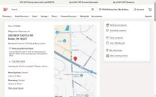 Walgreens of Butler website