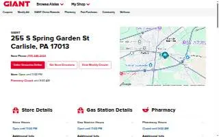 GIANT Pharmacy of Carlisle website