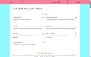Our Spot Bar & Grill website
