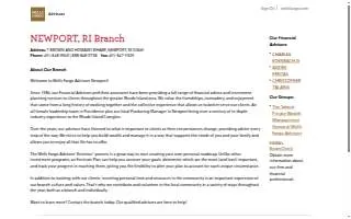 Wells Fargo Advisors of Newport website