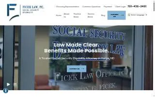 Ficek Law, PC website