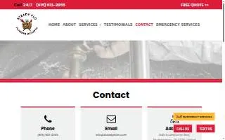 SteadyFlo Plumbing & Septic website