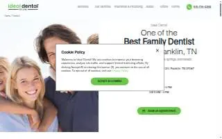 Ideal Dental Franklin website