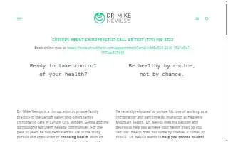 dr. mike nevius chiropractor website