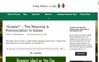 Grazie Italian Eatery website