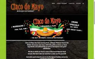 Cinco de Mayo Restaurant website