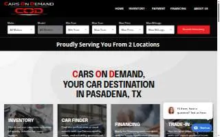 Cars On Demand website