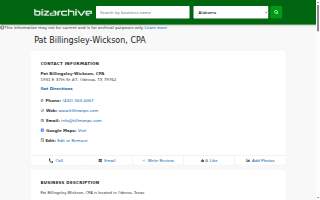 Pat Billingsley-Wickson, CPA website