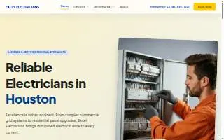 Excel Electricians-Richardson website