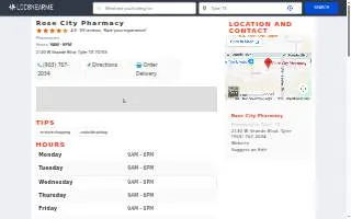 Rose City Pharmacy of Tyler website