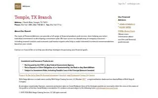 Wells Fargo Advisors of Temple website