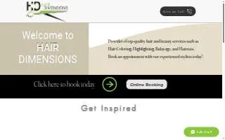 Hair Dimensions of Victoria website