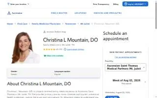 Christina L. Mountain, DO website