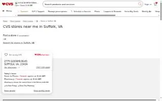 CVS Pharmacy of Suffolk website