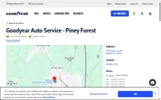 Goodyear Auto Service (Piney Forest Rd) website