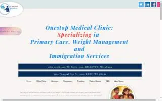 Onestop Medical - Primary Care and Multi Services Clinic website